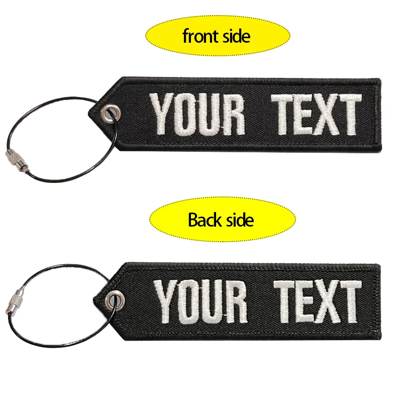 Personality Name Patch Embroidery Key Chain Tag for Motorcycles Scooters and Cars Aviation Bag and door lockCustomized the Key-c