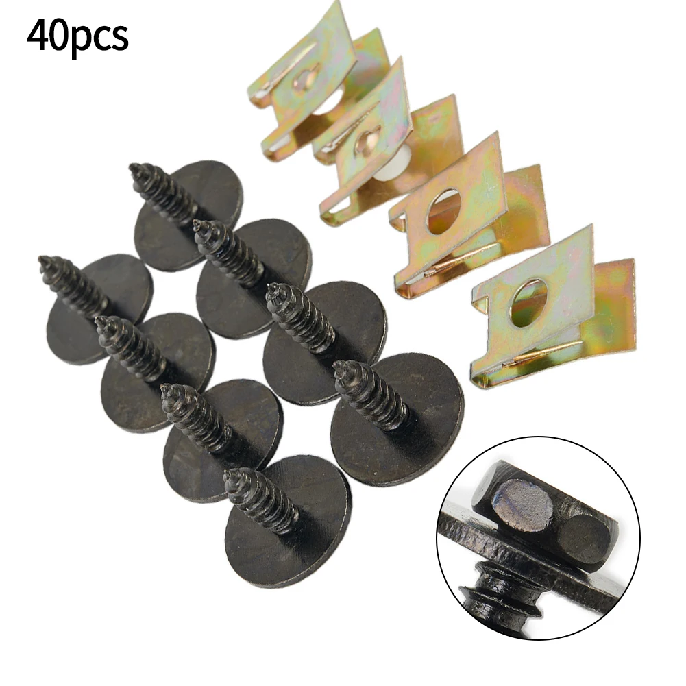 Part Mud Flaps Clips 40Pcs Pack Accessories Wear-resistance Undertray 40Pcs pack Fixing Hex Screw High Quality