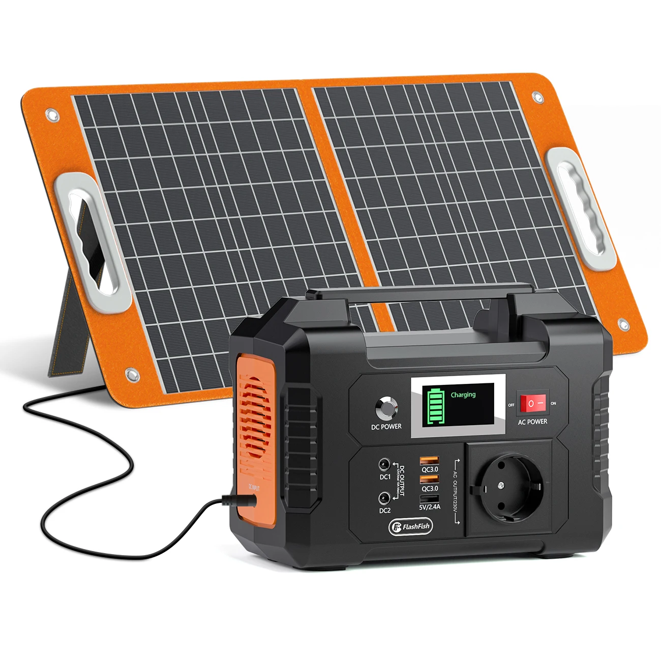 FF Flashfish E200 200W Tragbare Powerstation mit 60W Faltbarem Solarpanel 151Wh Komplettes Set Solargenerator Notfall-AC