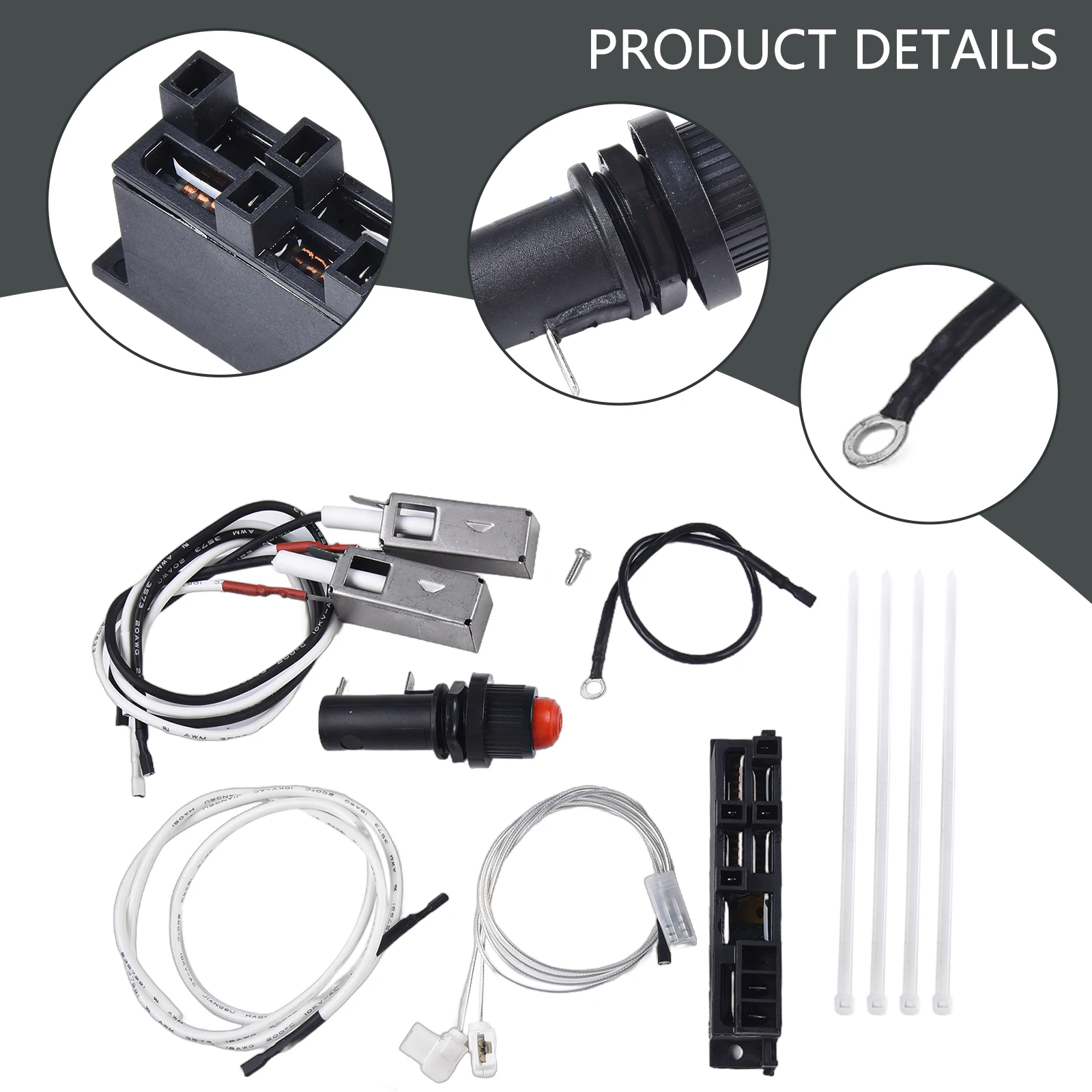 For ignition Kit Compatible with For Weber Summit Silver B 4 Burner Gas Grills Includes Electrodes Wires Button and Screws Set