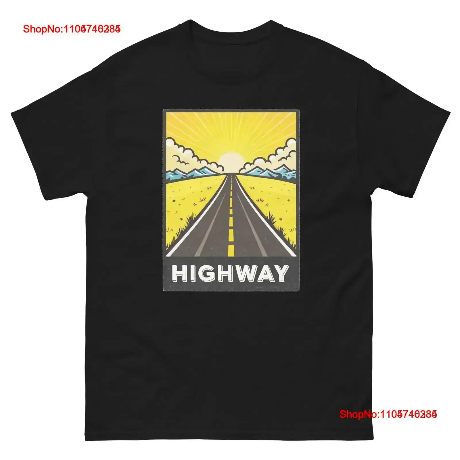 Highway Geographical Landscape Location Scenery T Shirt vintage Washed Slightly Stylish homme Versatile Stretched fashion