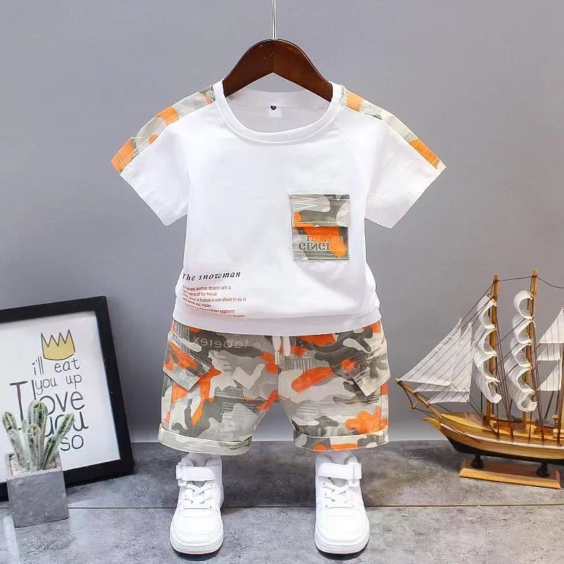 Children Clothes Fashion Summer Baby Girls Clothing Boys Sports T-Shirt Shorts 2Pcs/Sets Toddler Cotton Costume Kids Tracksuits