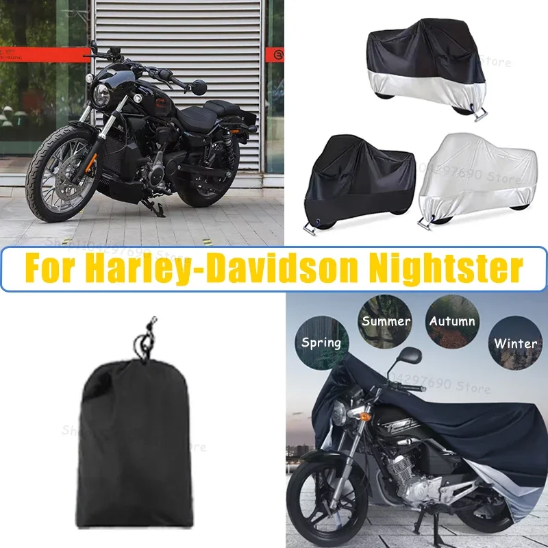 210D Oxford Motorcycle Cover Waterproof All Season UV Protect For Harley-Davidson Nightster Anti-Tear Windproof Motorbike Cover