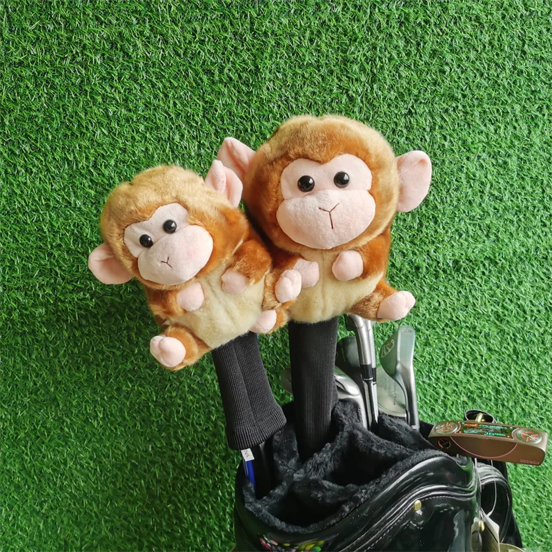 

Головной убор для водителя гольфа Monkey, плюшевый деревянный чехол для головы DR FW Fairway, Прямая доставка