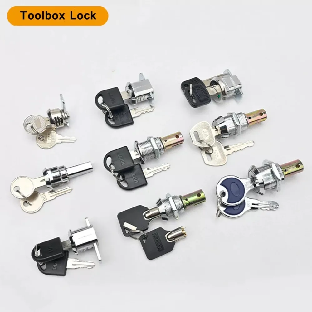 New Iron Cabinet Insert Linkage Toolbox Lock Durable 180° Rotation Unlocking Drawer Lock Alloy Portable File Cabinet Lock