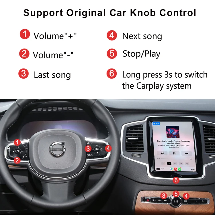 Original Full Screen Upgrade Wireless Carplay Box S60 Android Interface for 2019-2023