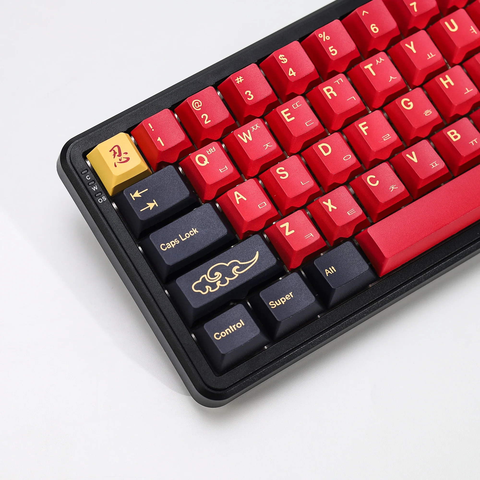 KBDiy Koreanische Tastenkappen Retro GMK Red Samurai Cherry Profile PBT Ailce Tastenkappen-Set für 60% Gaming Mechanische Tastatur – Detail 21