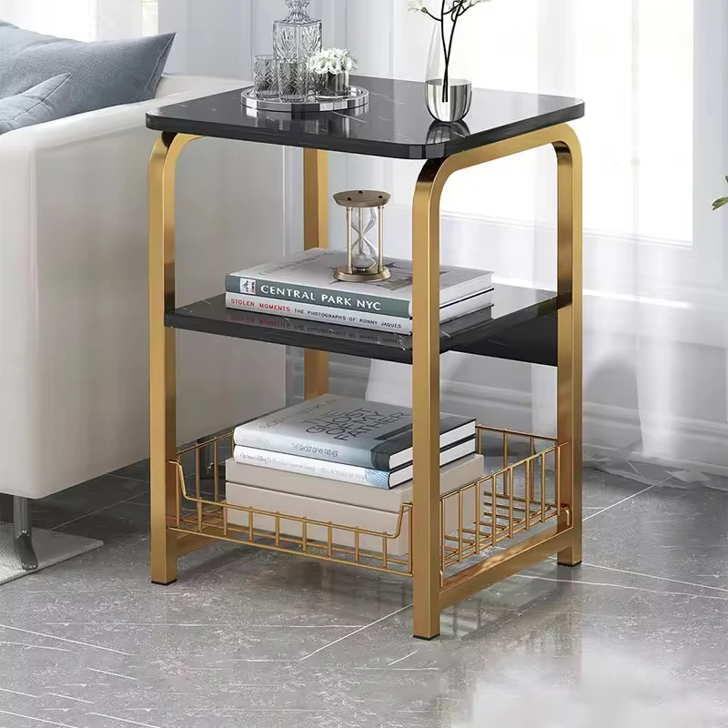 #New Small Contemporary Wood Three-Tier Side Table Bedside Cabinet Storage Eco-Friendly Bedroom Furniture For Apartment Hotel Us
