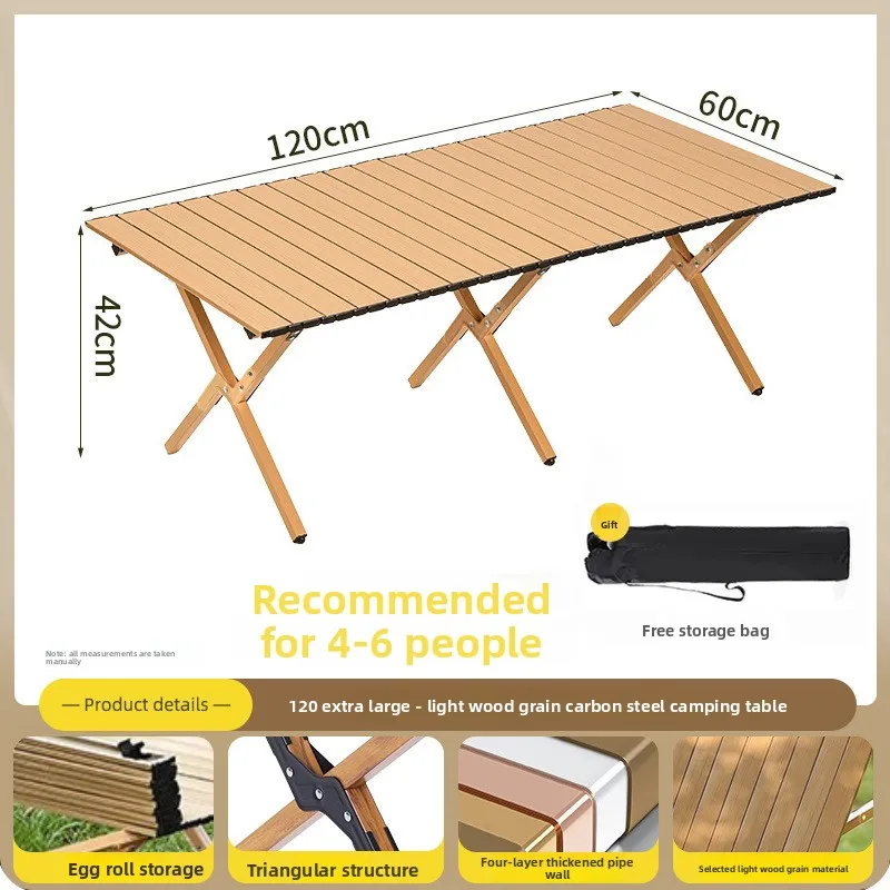 Outdoor Folding Table Portable Picnic Camping Lightweight Rectangular Night Market Stall Camping Table Foldable Outdoor Table