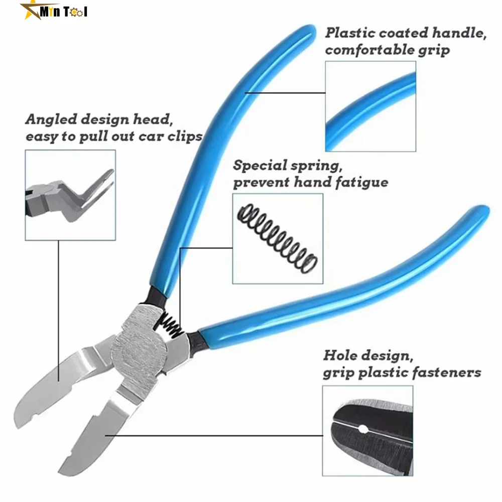 Diagonal Pliers Car Clip Pliers Car Rivet Tightening Pliers Wire Stripping Plier Staple Screwdriver Repair Tool