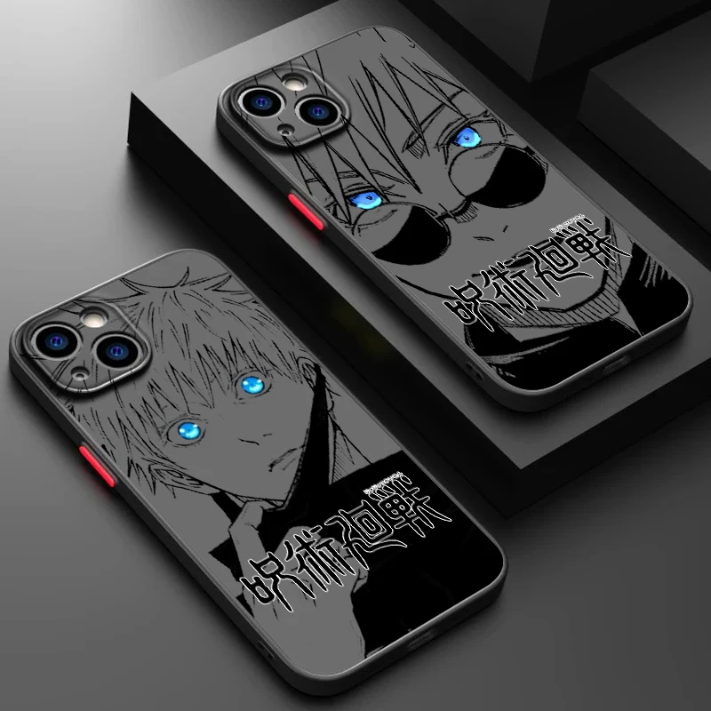 Comics Jujutsu Kaisen Art Frosted Translucent For Apple iPhone 16 15 14 13 12 11 XS XR X Pro Max Plus Mini Funda Phone Case