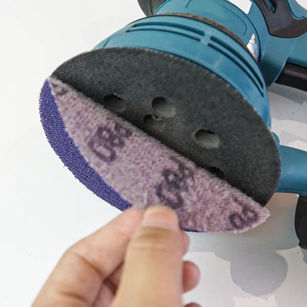 50PCS 5 Inch/125mm Ceramic Mesh Sandpaper, Dustless Hook & Loop Backing Purple Sanding Discs for Drywall,Wood, Automotive Paint