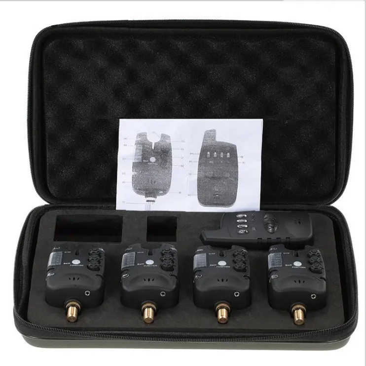 European Most Popular Wireless 4 Alarms+1 Receiver Fishing Bite Alarm Set