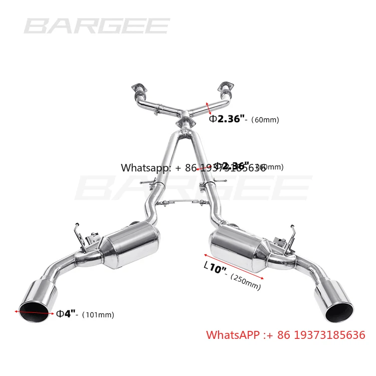 

Bargee Dual Valvetronic EXHAUST CATBACK for Infiniti Q50 3.7L V6 2014~UP Stainless Steel Valvetronic Catback Exhaust