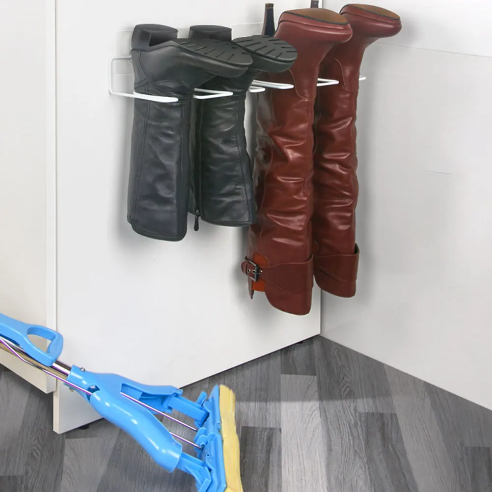 

1pc Punchless Shoe Rack 1 Mounted Long Boot Support Hook Shoes Storage Shelf Sturdy Hold Easy Install Modern