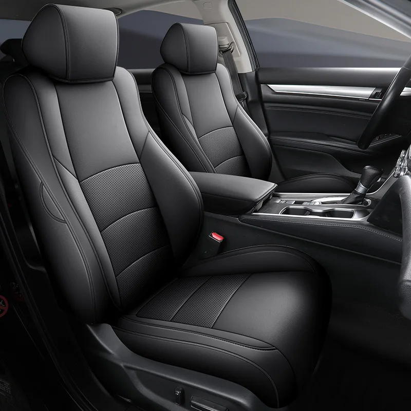 Custom Car Seat Covers Full Set For Honda Accord 2018-2022 10th generation Waterproof Leather Cushion Seat Protective Cover