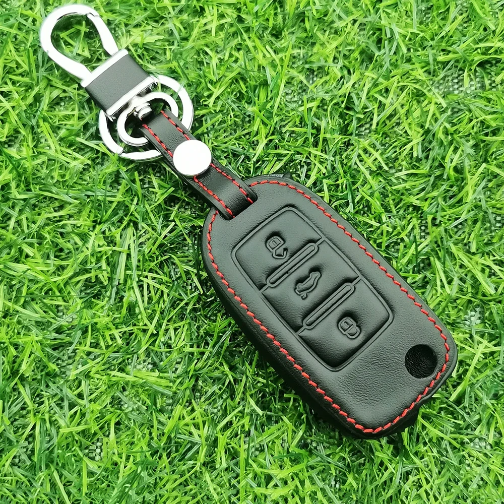 

Кожаный чехол для автомобильных ключей, чехол для Volkswagen Polo, Tiguan, Passat, Golf, Jetta, Lavida, Skoda Octavia