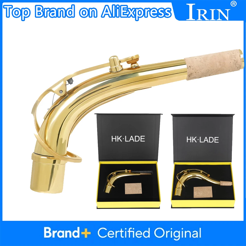 

M MBAT Alto/Tenor Saxophone Neck Golden Brass Bend Neck for Alto/Tenor Sax Music Instrument Parts Woodwind Instrument Accessory