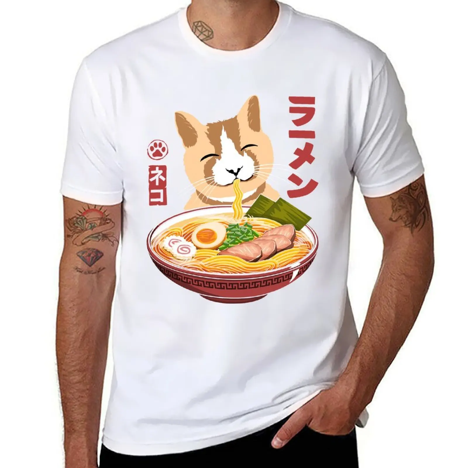 

Cat Love Ramen T-Shirt t shirts for man cotton man t shirt summer T-Shirt