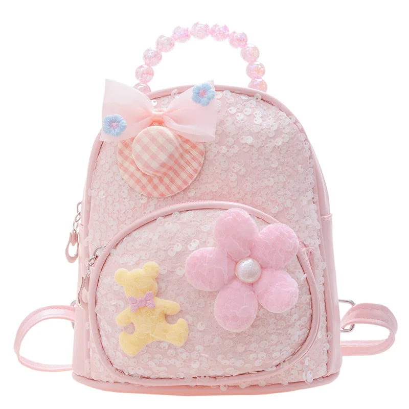 Kindergarten Backpacks Kids Backpack Cute Baby PU Backpack Mother Kids Bags for Girl Toddler Backpacks School Bag Preschool Bag