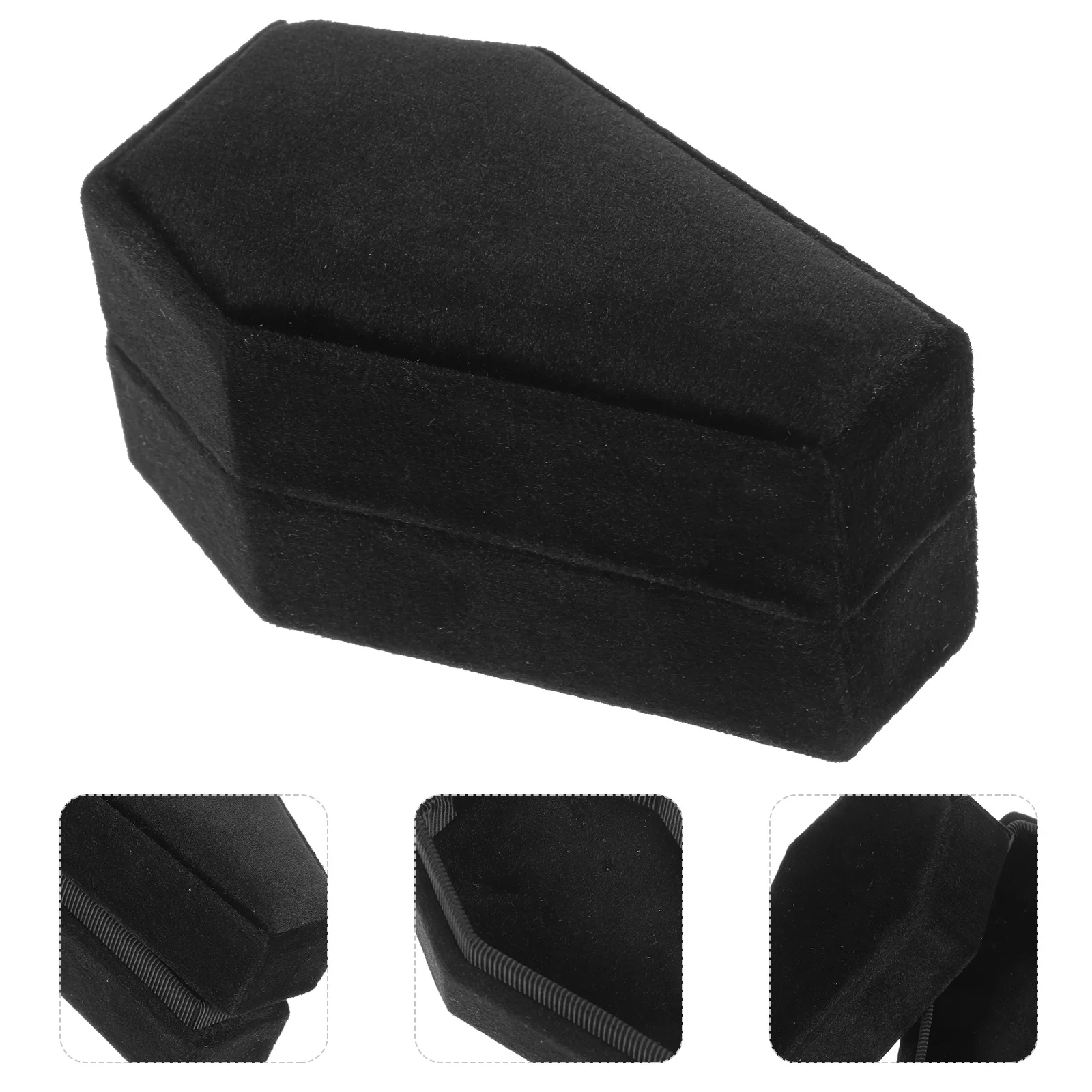 

1pc Black Coffin Shaped Jewelry Box for Necklace Earrings Storage Display Halloween Goth Decor Small Container Case