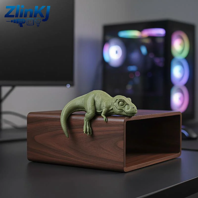 Unique Design Sleeping T-Rex Monitor Topper 3D Printed Mini Dinosaur Figurine Cute Desk Ornament for Holiday Gifts