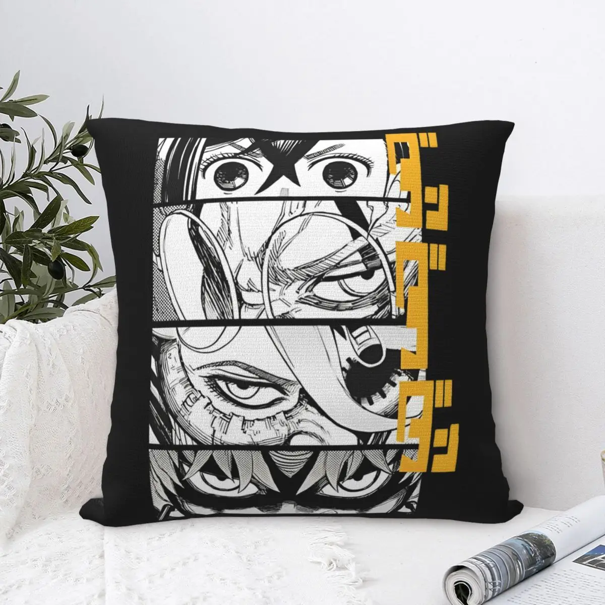 Dandadan Anime Eyes Pillowcase Polyester Cushion Cover Decorations Pillow Case Cover Home Dropshipping 40X40cm