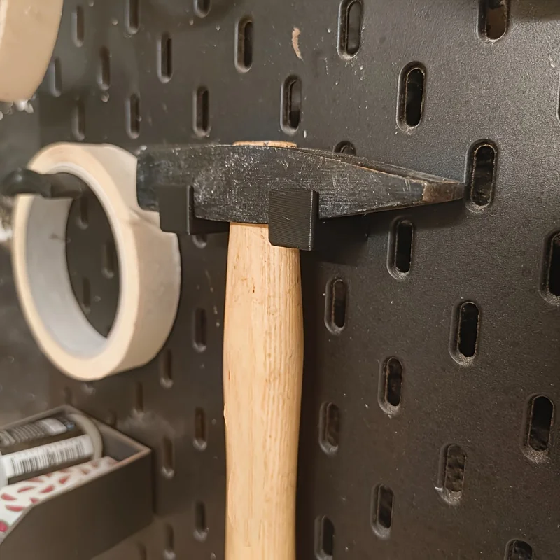 Pegboard Hammer Tool Storage Rack, 24mm Inner Depth 30mm Handle Slot, Space Saving Vertical Organizer for Garage Workshop Workbe