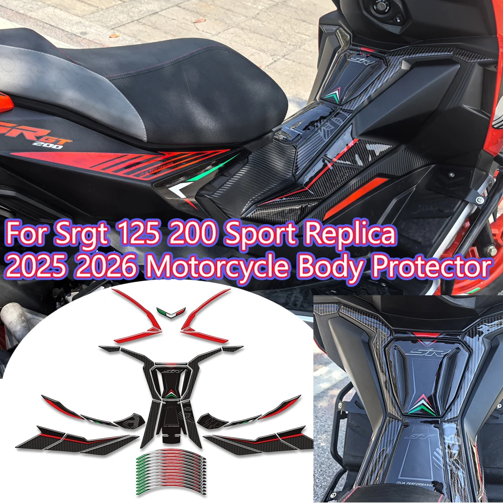 New Motorcycle Body Protector Fairing Shell Fender Accessories Parts 3D Stickers Decals For SR GT 125 200 Sport Replica 20252026
