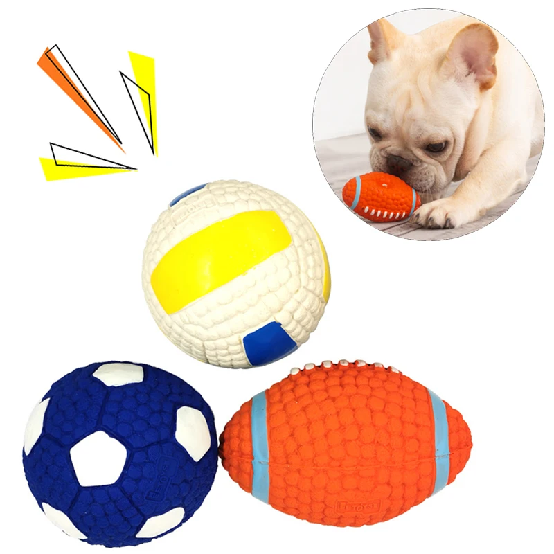 Dog Toy For Small Medium Large Dogs Cats Squeaky Ball Teeth Cleaning Interactive Chew Toys French Bulldog Labrador Pet Supplies