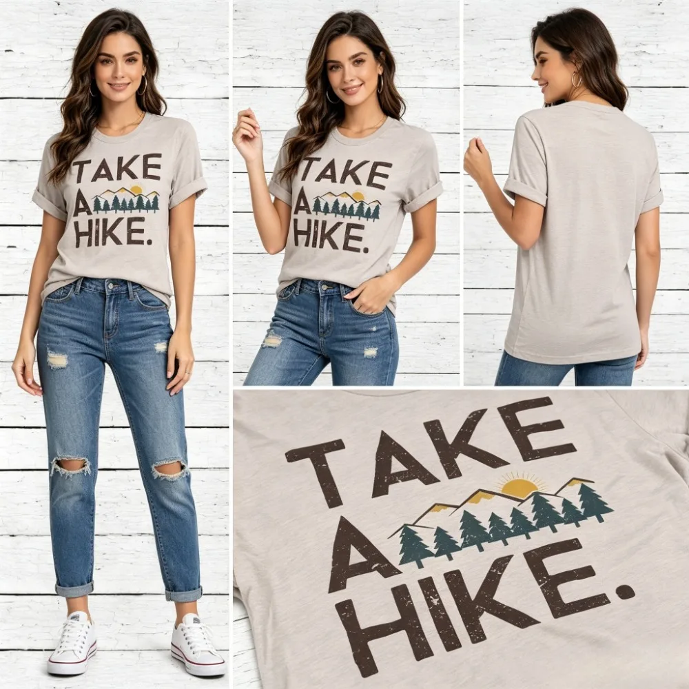 Take A Hike Shirt Unisex Adventure Tee Outdoor Adventure Women Tops Harajuku Style O-neck T Shirts Print Design Casual Clothes