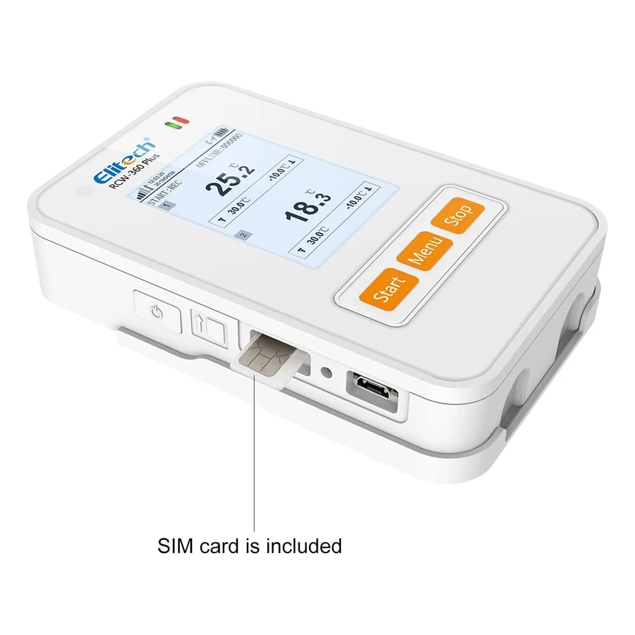 Elitech-registrador de datos Industrial RCW-360, grabadora de temperatura y humedad con Sensor interno, APP, conectividad en la nube