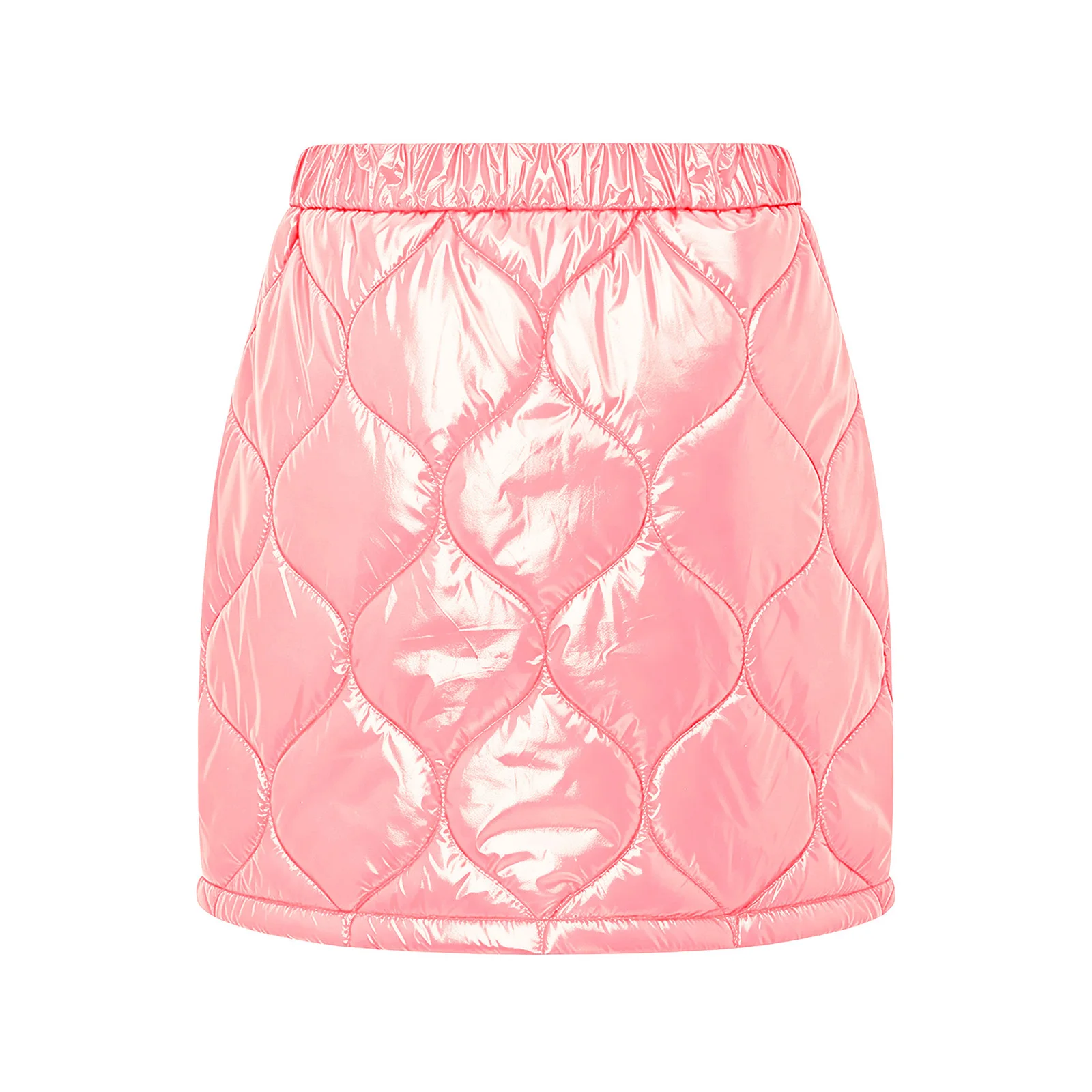 Womens Shiny Quilted Padded Puffer A-line Short Mini Skirt Side Zipper A-line Miniskirt Waterproof Warm Padded Bodycon Skirt