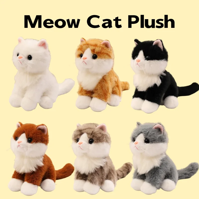 

Имитация куклы-кошки, нежная и удобная на ощупь детская кукла-компаньон, чучело животного, кошка для мальчиков и девочек, студенческий праздничный подарок-сюрприз