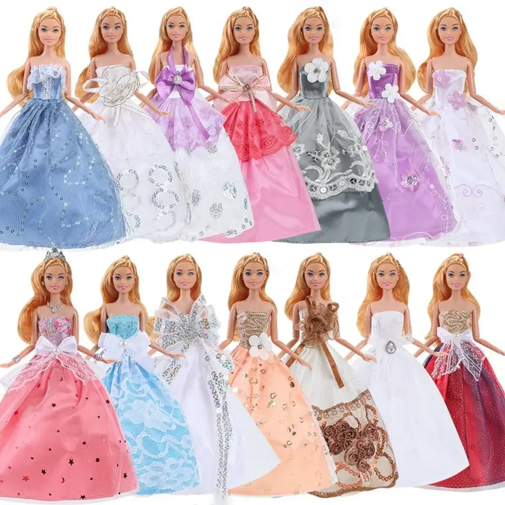 Mais novo vestido de casamento boneca moda casual wear menina traje roupas boneca vestidos florais para 30cm boneca acessórios presente da menina brinquedos