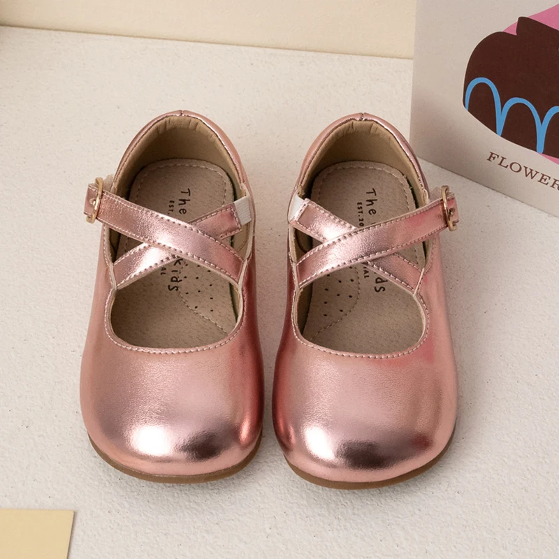 Girls Flats 2024 primavera Kids Fashion Brand Mary Jane Dress Dance Ballet Princess Shoes Toddler sandali per bambini suola morbida