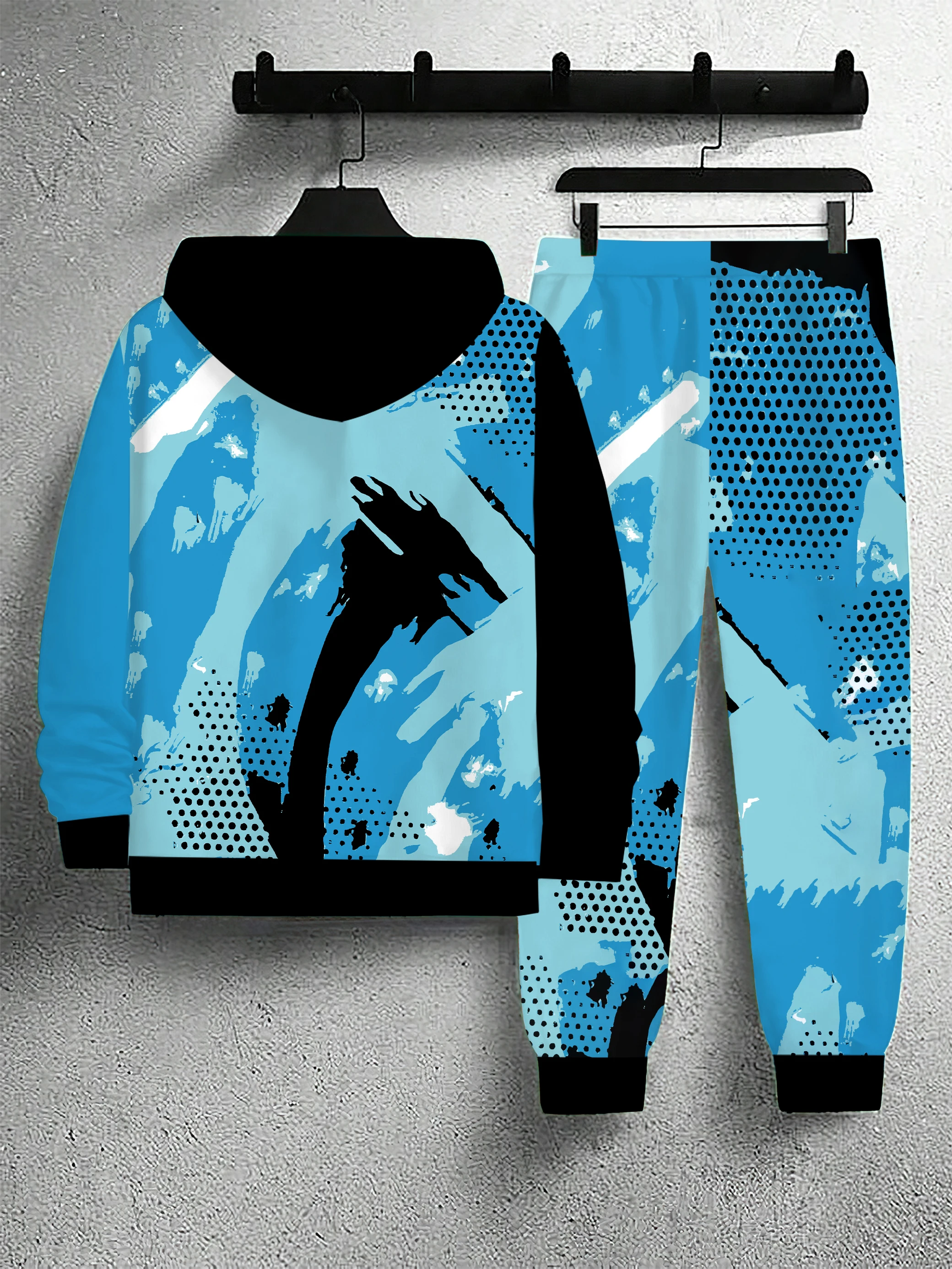 Новый комплект мужской толстовки на весну и осень 2024 года – это удобно мягко повседневно и особенности катания на роликовых коньках с 3D-принтом.