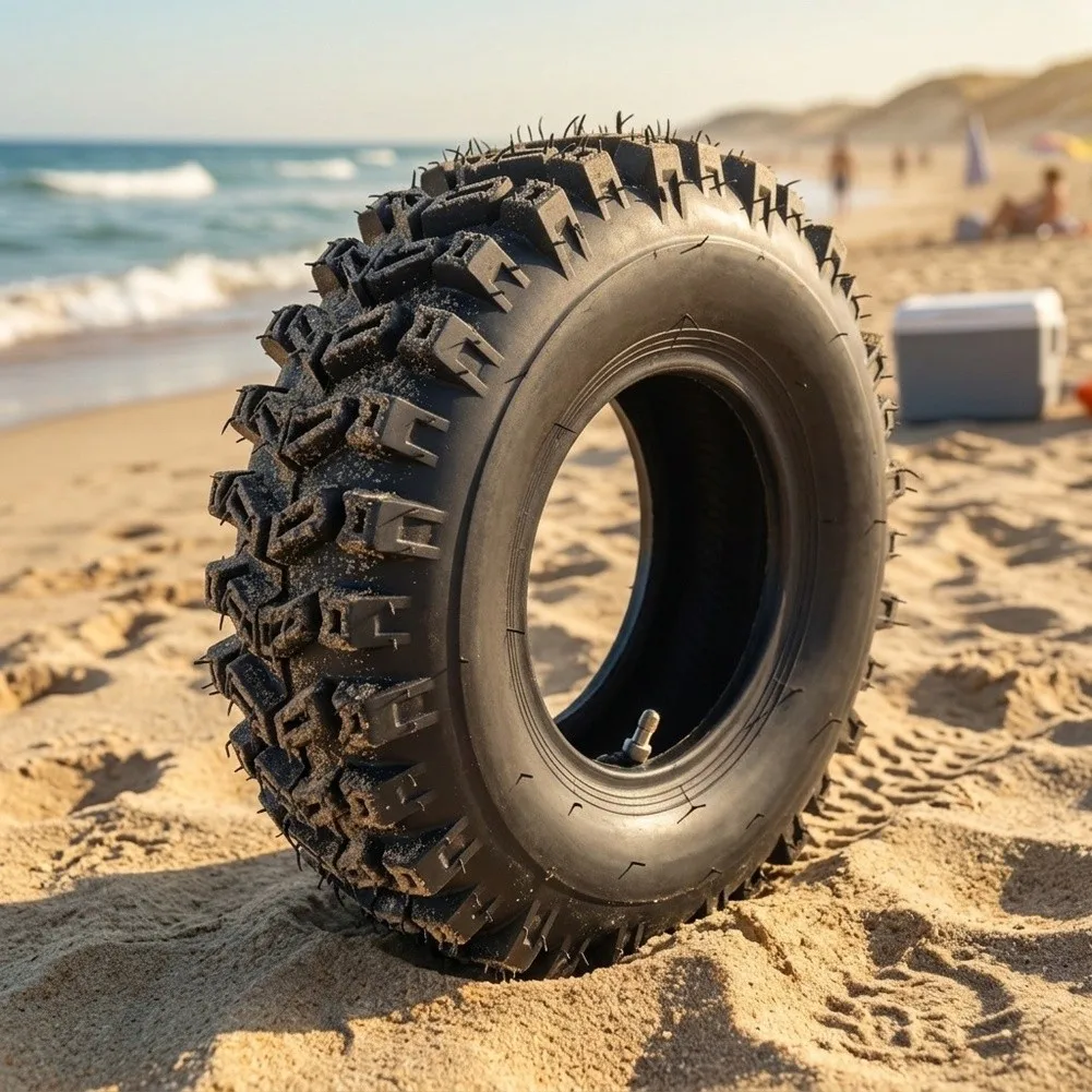 13x4.10-6 Tubeless Tire Black Rubber Anti-Slip For Tread 4Ply Duty 160kg Load For ATV Small Snowplow Golf Cart Dirt Bike Wheel