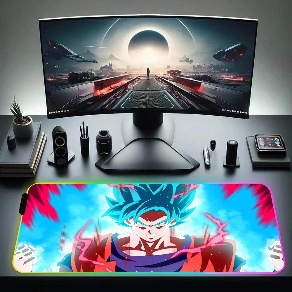 Fashion D-Dragons Balls RGB Pc Gamer Keyboard Mouse Pad Mousepad LED Glowing Mouse Mats Rubber Gaming Computer Mausepad Funda