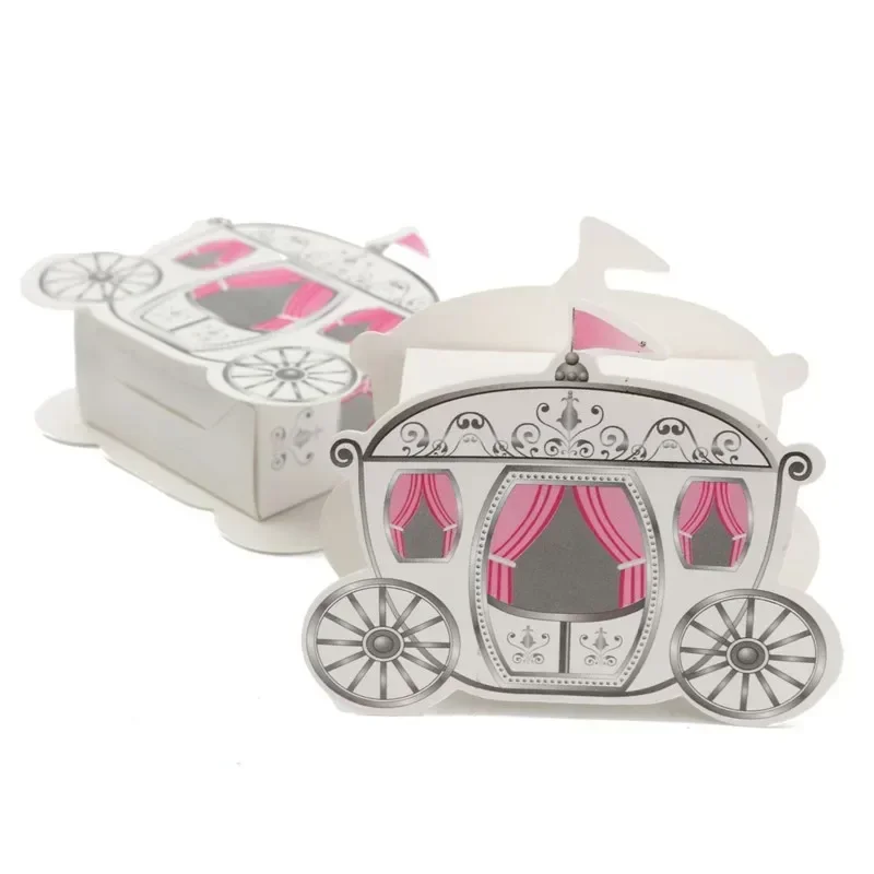 5/10/15/50pcs Miniature Paper Pumpkin Carriage Candy Gift Box For Princess Wedding Party Guest Present Cinderella Package