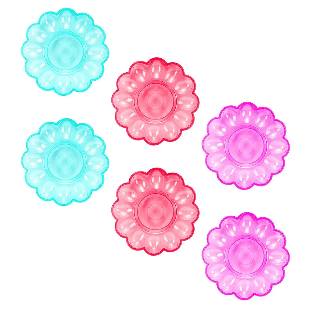 

6Pcs Delicate Egg Dish Stackable Egg Tray for Kitchen Storage Functional Design Fits Fridge Freezer Camp Picnic Use