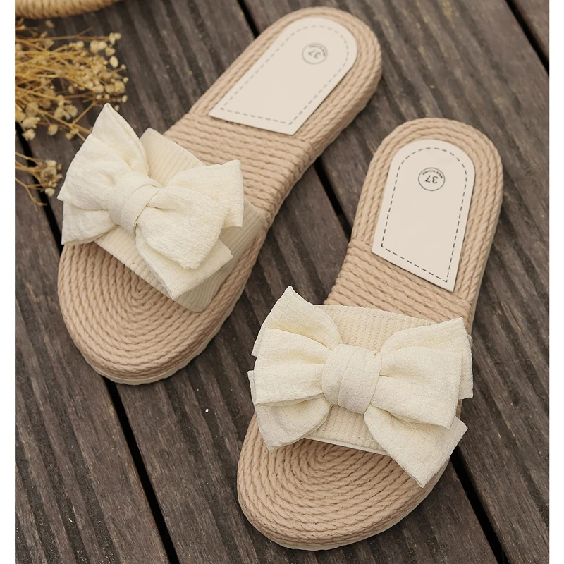 Flat Slippers Women Cloud Flip Flop Bow Knot Outdoor Indoor Summer Soft Sandal Slides Ladies House Home Shoe EVA Footwear view 5