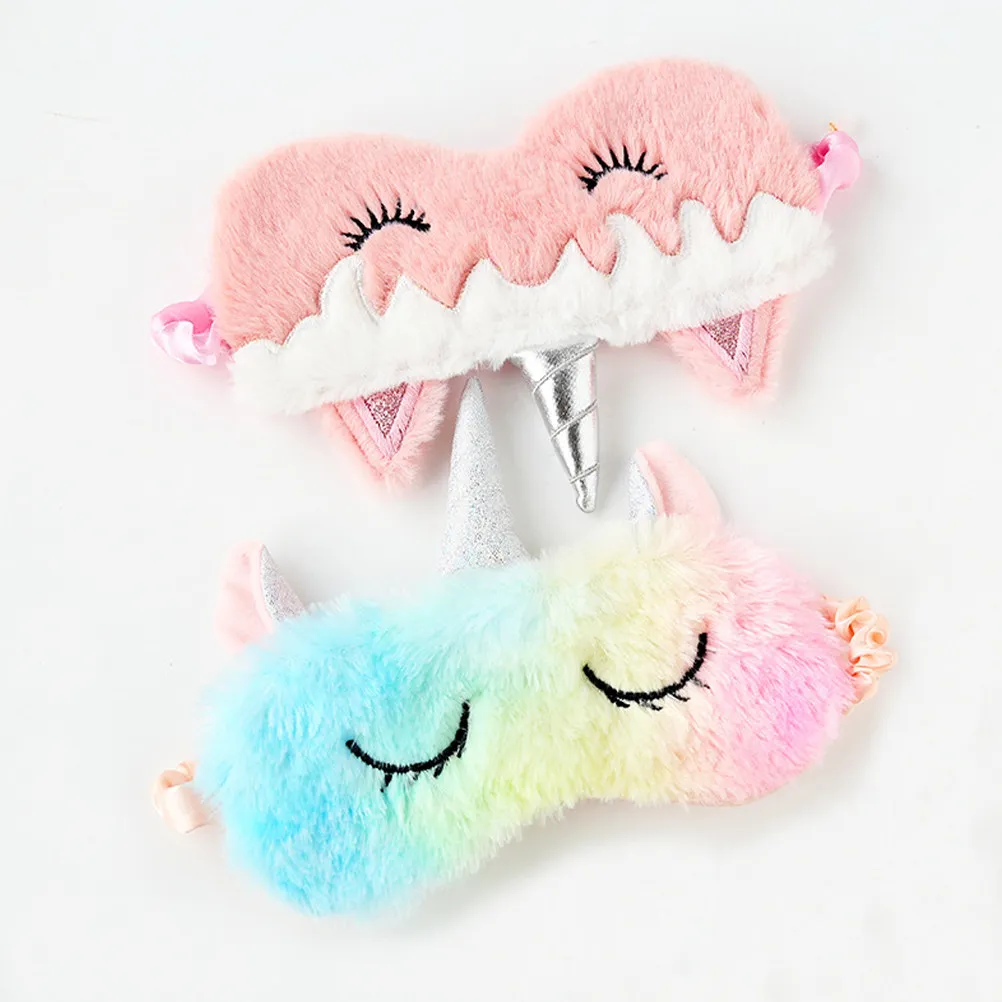 4Pcs Unicorn Design Sleep Eye Mask Premium Breathable Light Blocking Eye Cover for Office Students Travel Daily Use Reusable