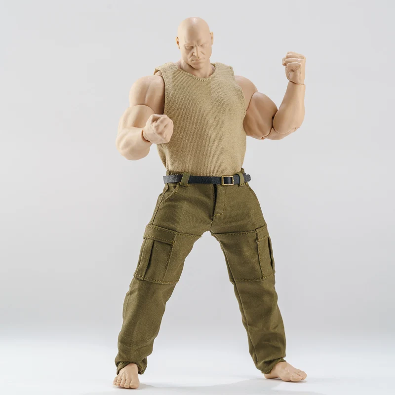 Auf Lager 1/12 starke männliche taktische Anzug Armee Greee/schwarz enge Weste Tasche Arbeits hose für 6 "wwe c4 Adam Muff Action figur