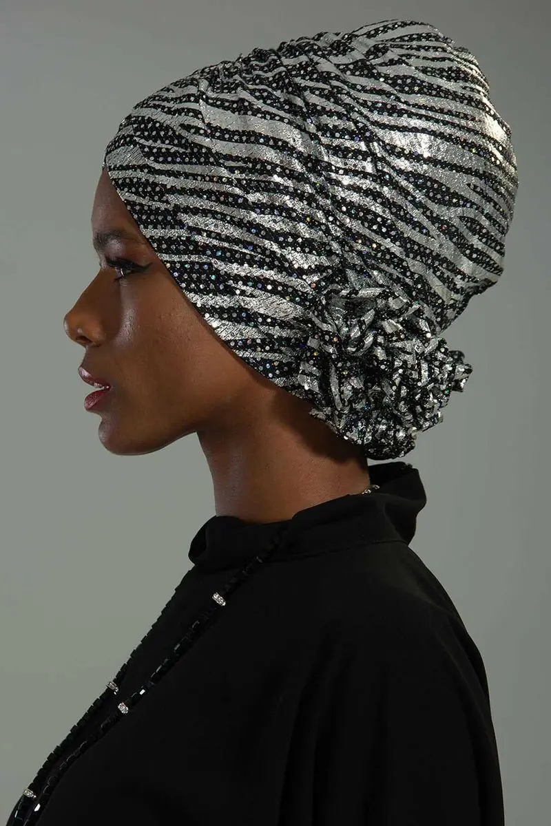 Teste padrão de zebra com lantejoulas