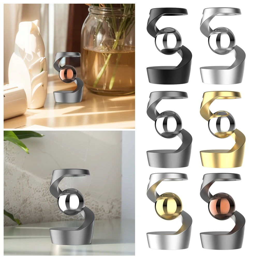 Gravity Defying Kinetic Desk Toy Optical Illusion Desk Toy Fidget Spinners Desktop Floating Gyroscope for Office Desk Decor image 3