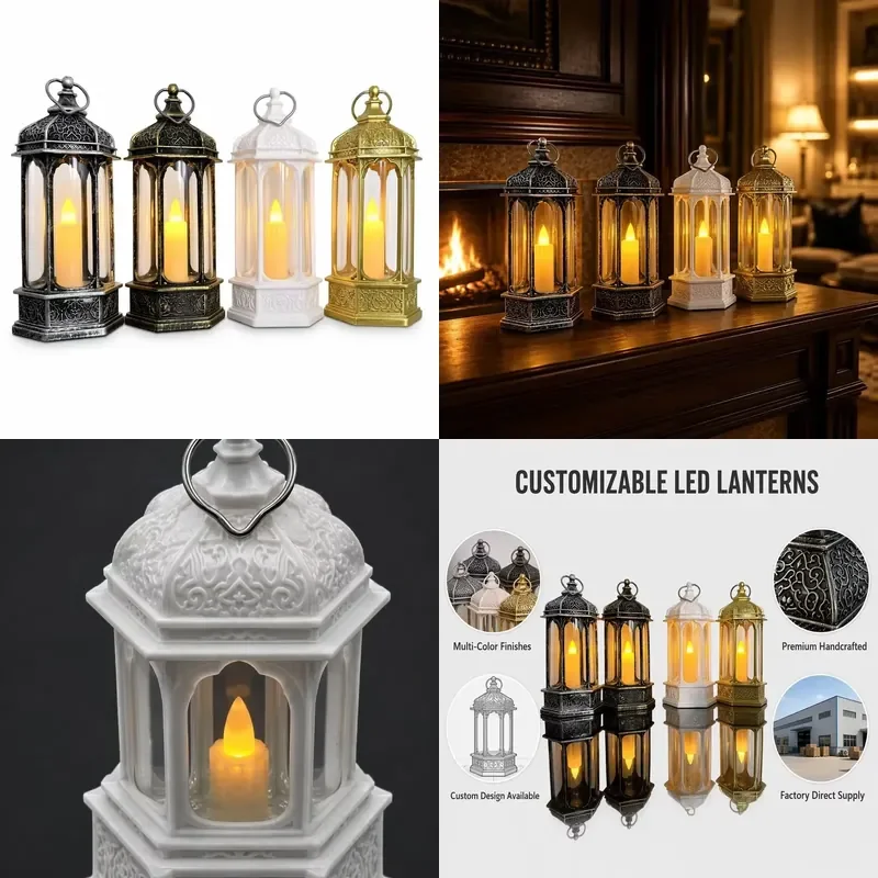 for Wholesale Plastic LED Mini Candle Lanterns Windproof Battery Night Lights  Dining Table Ornaments Christmas Halloween