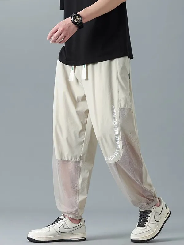 

Ice Silk Qui Dry Men's Casual Pants Thin Nine Points Summer Faion Brand Youthful Loose Fit Breathable Long Trousers