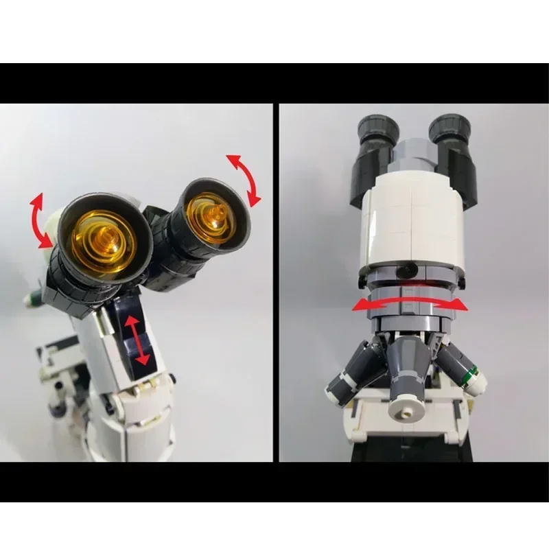 Neue weiße MOC-146314 Mikrobieller Verstärker Verbundmikroskop Montage Baustein Modell 1320 Teile Kinder Geburtstag Spielzeug Geschenk