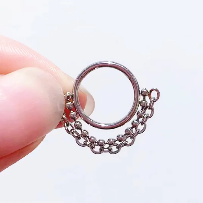 

20pcs 316L Surgical Steel Ball Chain Hinged Segment Ring Nose Clicker Ear Helix Cartilage Nose Hoop Septum Ring 16G Sliver/Gold